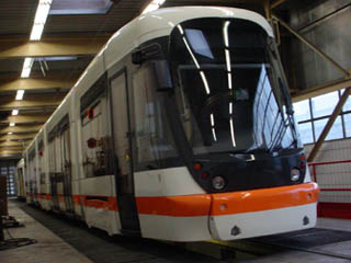 Flexity Outlook für Eskisehir in der IVB-Wartungshalle